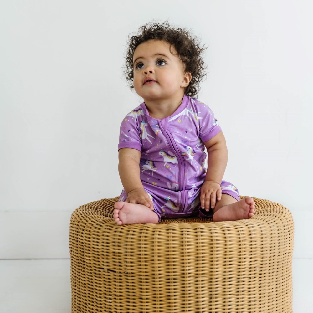 Little Sleepies Sienna's Unicorns Shorty Romper/Sleeper